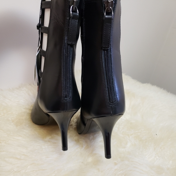 SOLD!!!NEW ZARA BLACK LEATHER BOOTS BOOTIES - Picture 7 of 8